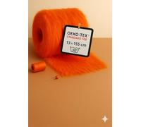 StoffBook Oeko-Tex - Fourrure flocati à poils longs - Orange - Pour bricolage - Accessoire de séance photo - Vêtement de carnaval - 13 x 155 cm