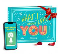 STOFINITY Livre « What I Love About You » - Joli cadeau de Noël pour petit ami, petite amie, remplissez le livre vierge pour mari, idée cadeau d'anniversaire, cadeau de couple, cadeau d'anniversaire