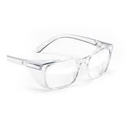Stoggles Lunettes de sécurité rectangulaires en polycarbonate certifié Z87.1 - Ajustement bas - Anti-rayures et incassables - Verres bloquant la lumière bleue et les UV - Boucliers supérieurs et