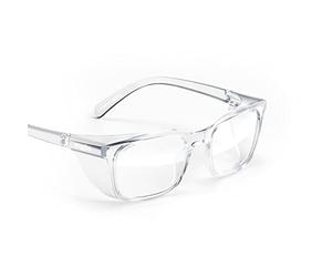 Stoggles Lunettes de sécurité rectangulaires en polycarbonate certifié Z87.1 - Ajustement bas - Anti-rayures et incassables - Verres bloquant la lumière bleue et les UV - Boucliers supérieurs et