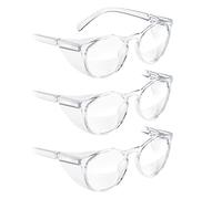 Stoggles Lunettes de sécurité rondes en polycarbonate certifié Z87.1, résistantes aux rayures et aux éclats, verres bloquant la lumière bleue et les UV, protections supérieures et latérales