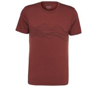 Stoic - Merino155 LaholmSt. Print T-Shirt Lines - Haut en mérinos - M - cinnamon brown