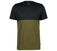 Stoic - MerinoChill MMXX. Göteborg Colorblock Tee - Haut en mérinos - 3XL - black / olive