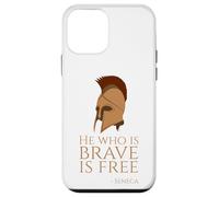 Stoïcisme - Citation de philosophie stoïcienne « He Who is Brave is Free » Coque pour iPhone 12 Mini