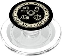 Stoïque Quatre Vertus Courage Sagesse Justice Temprance PopSockets PopGrip pour MagSafe