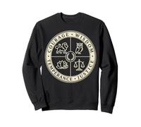 Stoïque Quatre Vertus Courage Sagesse Justice Temprance Sweatshirt