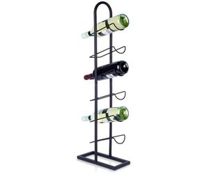 Stojak na wino metalowy czarny 6 butelek 27x13x84,5 cm