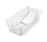 Stokke Baignoire Flexi XL (beige sable) avec support nouveau-né - Durable et facile à ranger - Pratique à utiliser à la maison ou en voyage - Idéal pour les enfants de 0 à 6 ans