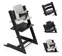 STOKKE - Chaise Haute Tripp Trapp + Baby Set + Coussin Gris Tempête Noir G