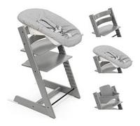STOKKE - Chaise haute Tripp Trapp + Baby Set + Newborn Set Storm Grey Gris Tempete G