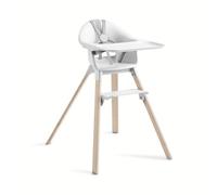 Stokke Clikk™ Chaise Haute Bébé facile à utiliser, Blanc | Chaise haute compacte, facile à nettoyer et transporter, montage 1 min sans outil. Plateau/harnais inclus. De 6 mois à 3 ans.