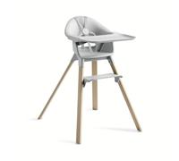 Stokke Clikk™ Chaise Haute Bébé facile à utiliser, Gris Nuage | Chaise haute compacte, facile à nettoyer et transporter, montage 1 min sans outil. Plateau/harnais inclus. De 6 mois à 3 ans.