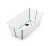 Stokke Flexi Bath, Blanc Aqua - Baignoire bébé pliable - Légère, durable & facile à ranger - Pratique à utiliser à la maison ou en voyage - Idéale pour les nouveau-nés & les bébés