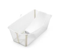 Stokke Flexi Bath (Sandy Beige) avec Support pour nouveau-nés - Pratique à utiliser à la maison ou en voyage - Idéale pour les enfants jusqu’à 48 mois
