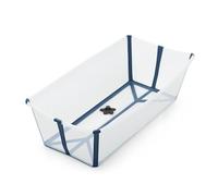Stokke Flexi Bath X-Large, Bleu Transparent - Spacieuse Baignoire bébé pliable - Légère & facile à ranger - Pratique à utiliser à la maison ou en voyage - Idéale pour les enfants de 0 à 6 ans