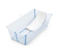 Stokke Flexi Bath X-Large (Ocean Blue) avec Support nouveau-né - Durable & facile à ranger - Idéale pour les enfants de 0 à 6 ans