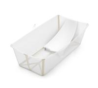 Stokke Flexi Bath X-Large (Sandy Beige) avec Support nouveau-né - Durable & facile à ranger - Idéale pour les enfants de 0 à 6 ans