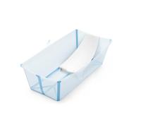 Stokke Flexi Bath X-Large (Ocean Blue) avec Support nouveau-né - Durable & facile à ranger - Idéale pour les enfants de 0 à 6 ans