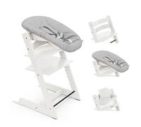 Stokke - Pack Chaise haute Tripp Trapp Hêtre + Baby Set + Newborn set - Blanc / Gris