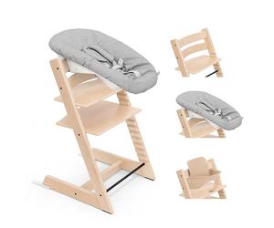Stokke - Pack Chaise haute Tripp Trapp Hêtre + Baby Set + Newborn set - Naturel / Gris