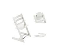 Stokke - Pack Chaise haute Tripp Trapp Hêtre + Baby Set + tablette - Blanc