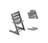 Stokke - Pack Chaise haute Tripp Trapp Hêtre + Baby Set + tablette - Gris Tempête