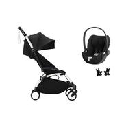 STOKKE - Poussette Duo Yoyo3 Noir Cadre Blanc + Cloud T Sepia Black