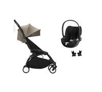 STOKKE - Poussette Duo Yoyo3 Taupe Cadre Noir + Cloud T Sepia Black