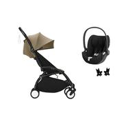 STOKKE - Poussette Duo Yoyo3 Toffee Cadre Noir + Cloud T Sepia Black