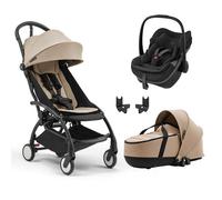 STOKKE - Poussette Trio YOYO5 + Siège auto Pebble Slide Pro + Nacelle YOYO5 Taupe