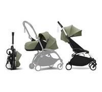 STOKKE - Poussette YOYO 3 Pack 0+ et 6+ Olive / Cadre Blanc Vert G