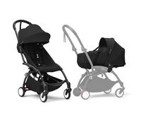 Stokke Poussette YOYO3 avec coque pour nouveau-né - Comprend un cadre noir, un pack de couleurs YOYO 6+ et une coque pour nouveau-né
