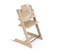 Stokke Tripp Trapp Chaise haute 2 en chêne naturel avec chaise + ensemble bébé avec harnais amovible pour enfants de 6 à 36 mois - Réglable, ergonomique et facile à nettoyer