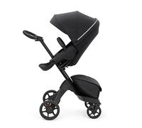 Stokke Xplory X, Noir - Poussette de luxe - Réglable pour le confort de bébé et des parents - Rembourrage, harnais et fermeture éclair réfléchissante pour plus de sécurité - Se plie en un tournemain