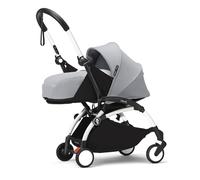 Stokke YOYO3 châssis (Blanc) avec Pack nouveau-né YOYO 0+ (Stone) - Comprend un matelas, un harnais à cinq points, une capote extensible, bandoulière rembourrée, et housse de protection