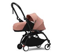 Stokke YOYO3 châssis (Noir) avec Pack nouveau-né YOYO 0+ (Ginger) - Comprend un matelas, un harnais à cinq points, une capote extensible, bandoulière rembourrée, et housse de protection