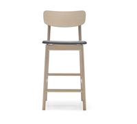 Stolab Chaise de bar Prima Vista Elmosoft noir-blanc structure en chêne huilé blanc