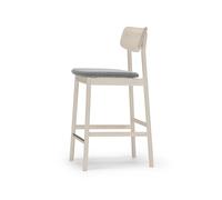 Stolab Chaise de bar Prima Vista Tissu blues 9202 marron/beige-structure en bouleau huilé blanc