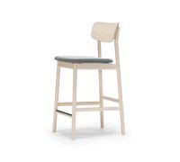 Stolab Chaise de bar Prima Vista tissu blues 9202 marron/beige. structure en bouleau laqué mat clair