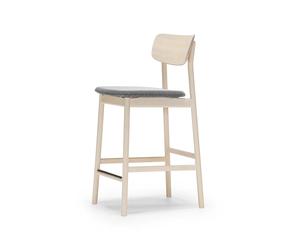 Stolab Chaise de bar Prima Vista tissu blues 9202 marron/beige. structure en bouleau laqué mat clair