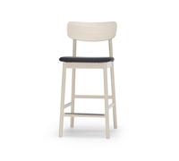Stolab Chaise de bar Prima Vista tissu blues 9833 noir. structure en bouleau huilé blanc