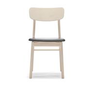 Stolab Chaise Prima Vista en bouleau huilé blanc Cuir Elmosoft 99001 noir