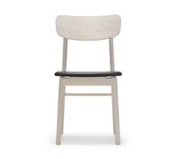 Stolab Chaise Prima Vista en bouleau huilé blanc Cuir elmotique 99001 noir