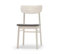 Stolab Chaise Prima Vista en bouleau huilé blanc Tissu blues 9202 marron-beige