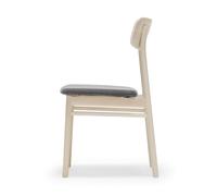 Stolab Chaise Prima Vista en bouleau laqué mat clair Tissu blues 9202 marron-beige