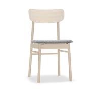 Stolab Chaise Prima Vista en bouleau laqué mat clair Tissu hallingdal 65-130 gris