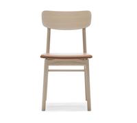 Stolab Chaise Prima Vista en chêne blanc huilé Cuir Elmosoft 43807 cognac