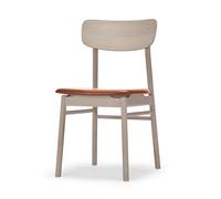 Stolab Chaise Prima Vista en chêne blanc huilé Cuir elmotique 43807 cognac