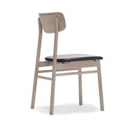 Stolab Chaise Prima Vista en chêne blanc huilé Cuir elmotique 99001 noir