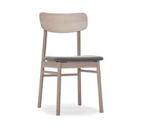Stolab Chaise Prima Vista en chêne blanc huilé Tissu blues 9202 marron-beige